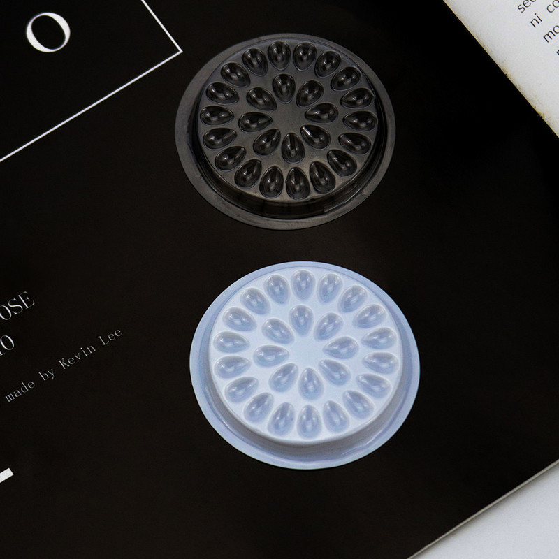 100 ks/sada tesnenie plastová kvetinová lepiaca podložka priehľadný držiak lepidla na predlžovanie mihalníc lepidlo paleta pasta nástroj