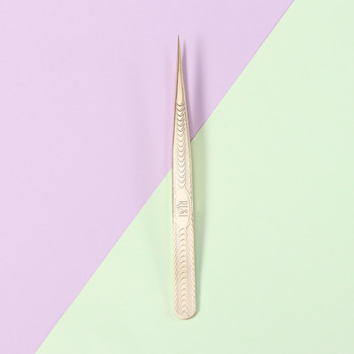 RISI Gold Precision Professional Eyelash Tweezers Αντιστατικό ανοξείδωτο κυρτό ίσιο τσιμπιδάκι για επέκταση βλεφαρίδων
