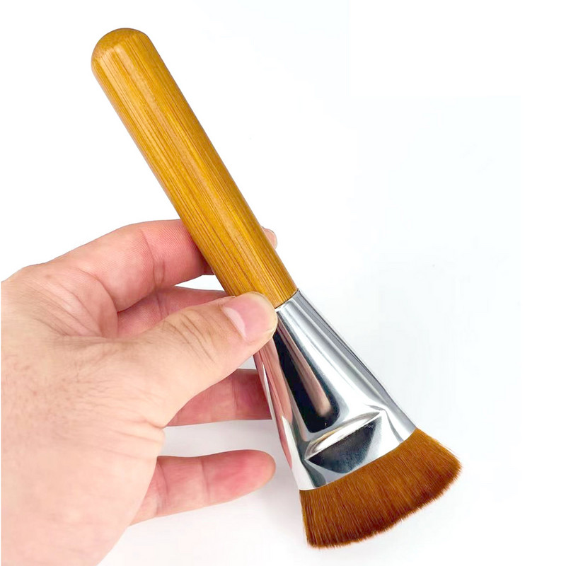 Perie profesională pentru contur plată, amestecare a feței mari, evidențiere, lustruire, perie mare pentru machiaj, aplicator de frumusețe