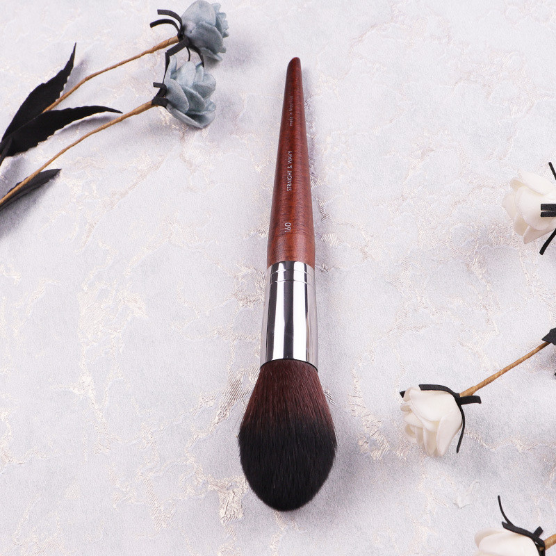 Pensă profesională pentru fard de obraz #160Lemn natural ondulat fibră sintetică înclinată pentru fard de obraz Instrument de machiaj