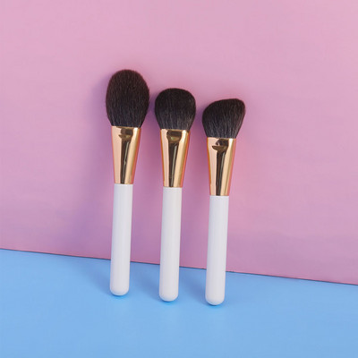 OVW Pensule albe de machiaj Pudră cosmetică pentru față Fard de obraz Amestecare contur Evidențiază 3 buc Pensule de machiaj Instrument de frumusețe