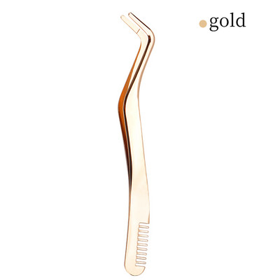 1 bucată pensete pentru pieptene pentru gene, din oțel inoxidabil, antistatică, non-magnetică, profesionistă, pentru extensie de gene, pensete unelte de machiaj