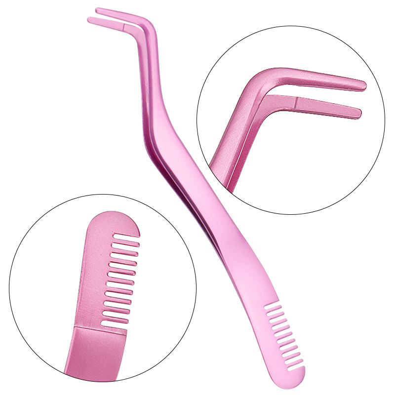 1 bucată pensete pentru pieptene pentru gene, din oțel inoxidabil, antistatică, non-magnetică, profesionistă, pentru extensie de gene, pensete unelte de machiaj
