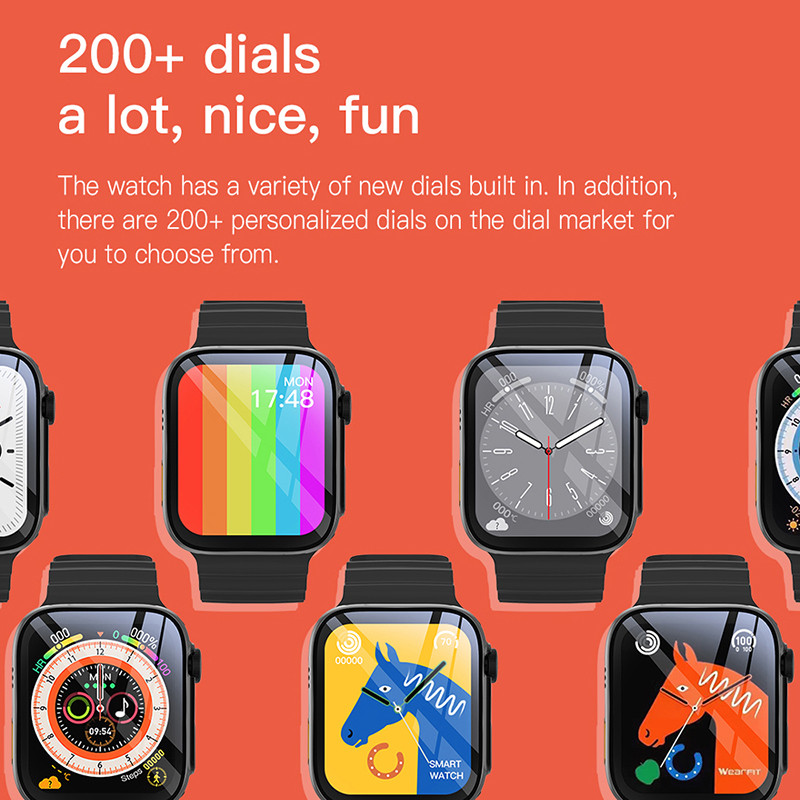 Ultra 8 Smart Watch Series 8 Ultra Men Women Call Bluetooth Ασύρματη φόρτιση Fitness βραχιόλι 2,0 ιντσών με οθόνη HD Smartwatch