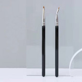 Karsyngirl 1/2 buc Perie pentru eyeliner cu cap îndoit Perie de machiaj pentru detaliile ochilor, sub ochi, jgheab de lacrimi pentru femei, perie pentru corector