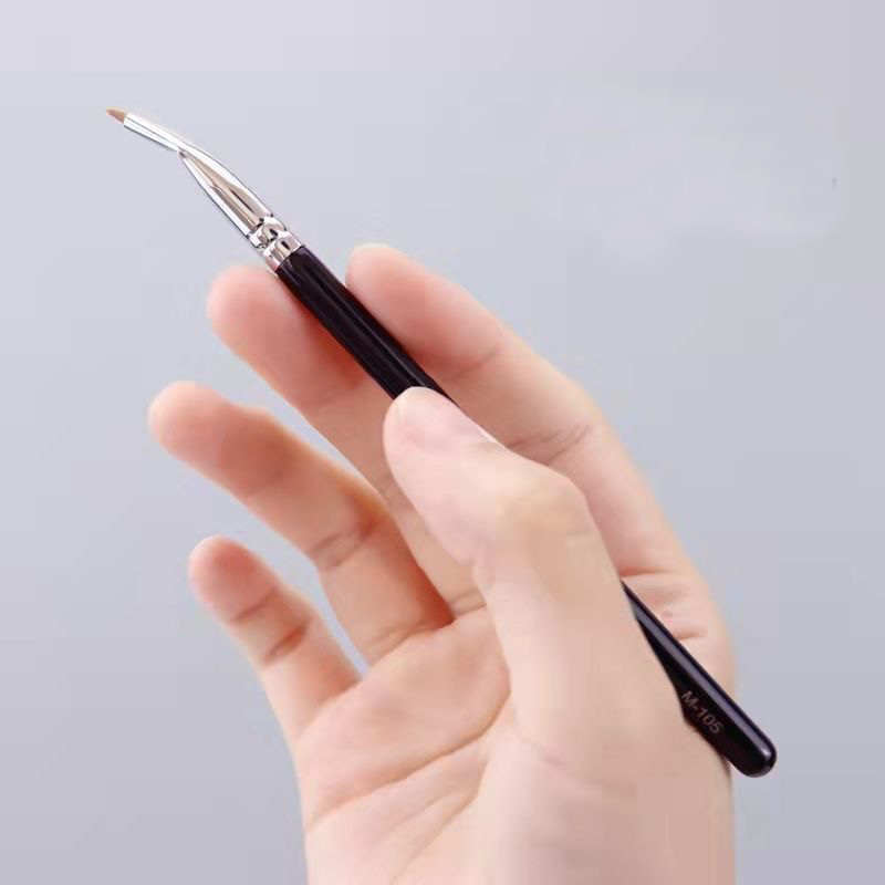 Karsyngirl 1/2 buc Perie pentru eyeliner cu cap îndoit Perie de machiaj pentru detaliile ochilor, sub ochi, jgheab de lacrimi pentru femei, perie pentru corector