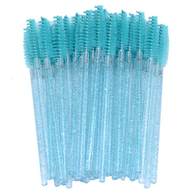 OKAYLASH 50Gb Vienreizējās lietošanas Micro Glitter Skropstu tušas Wands Mini Crystal Eye Lashes Brush Brush Comb Pink White Spoolies