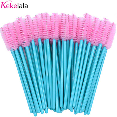 OKAYLASH 50Gb Vienreizējās lietošanas Micro Glitter Skropstu tušas Wands Mini Crystal Eye Lashes Brush Brush Comb Pink White Spoolies