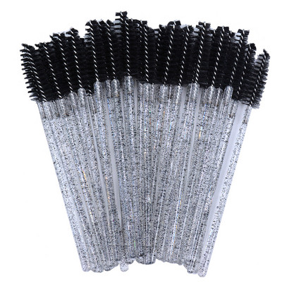 OKAYLASH 50Gb Vienreizējās lietošanas Micro Glitter Skropstu tušas Wands Mini Crystal Eye Lashes Brush Brush Comb Pink White Spoolies