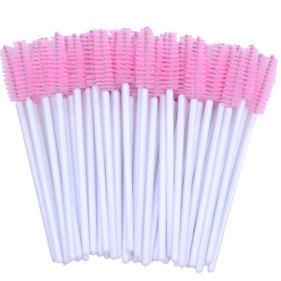 OKAYLASH 50Gb Vienreizējās lietošanas Micro Glitter Skropstu tušas Wands Mini Crystal Eye Lashes Brush Brush Comb Pink White Spoolies