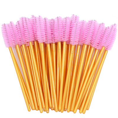 OKAYLASH 50Gb Vienreizējās lietošanas Micro Glitter Skropstu tušas Wands Mini Crystal Eye Lashes Brush Brush Comb Pink White Spoolies