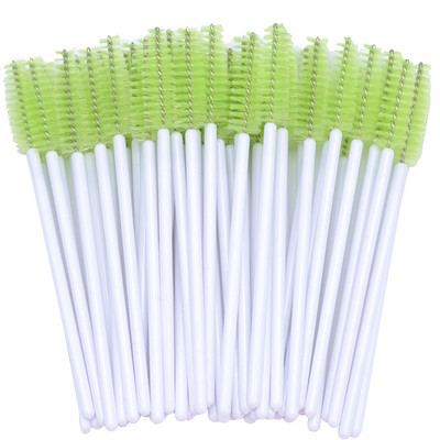 OKAYLASH 50Gb Vienreizējās lietošanas Micro Glitter Skropstu tušas Wands Mini Crystal Eye Lashes Brush Brush Comb Pink White Spoolies