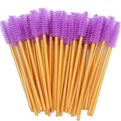 OKAYLASH 50Gb Vienreizējās lietošanas Micro Glitter Skropstu tušas Wands Mini Crystal Eye Lashes Brush Brush Comb Pink White Spoolies