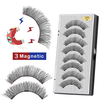 VISIBLE 3 Магнитни изкуствени мигли с пинсети 3D Natural Faux Cils magnetique Mink Lashes Магнитни мигли Комплект мигли за очи