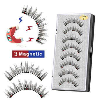 VISIBLE 3 Магнитни изкуствени мигли с пинсети 3D Natural Faux Cils magnetique Mink Lashes Магнитни мигли Комплект мигли за очи