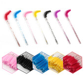 Eldobható szempilla kefe 5-50 db Crystal Lashes smink ecsetek gyémánt nyelű szemöldök szempilla kefék szempilla hosszabbító eszközök