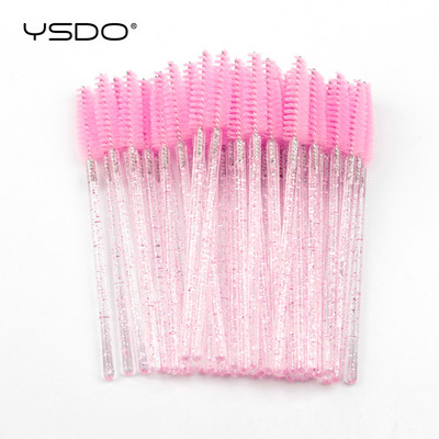 Eldobható szempilla kefe 5-50 db Crystal Lashes smink ecsetek gyémánt nyelű szemöldök szempilla kefék szempilla hosszabbító eszközök