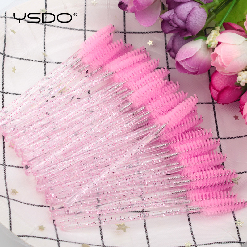 Eldobható szempilla kefe 5-50 db Crystal Lashes smink ecsetek gyémánt nyelű szemöldök szempilla kefék szempilla hosszabbító eszközök
