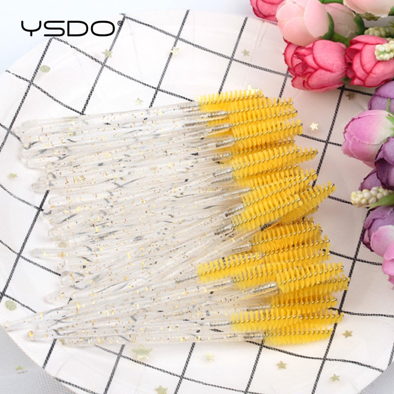 Eldobható szempilla kefe 5-50 db Crystal Lashes smink ecsetek gyémánt nyelű szemöldök szempilla kefék szempilla hosszabbító eszközök