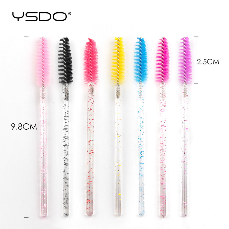 Eldobható szempilla kefe 5-50 db Crystal Lashes smink ecsetek gyémánt nyelű szemöldök szempilla kefék szempilla hosszabbító eszközök