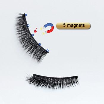 3D Faux Mink Magnetic Lashes Wispy Magnetic False Eyelash Eye Lash with Glue EyeLiner and Teeezer Makeup 5 Pairs Set Χονδρική
