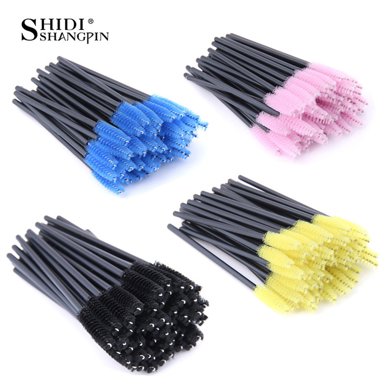 Noi 50 buc/pachet Perie de machiaj pentru gene de unică folosință Aplicator de rimel Baghetă Ochi Pensule cosmetice pentru buze Kit de machiaj cosmetic pentru extensie