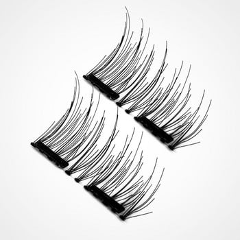 Μαγνητικές ψεύτικες βλεφαρίδες με μπικουτί 4 τμχ/σετ 3D, μαγνήτες επέκτασης βλεφαρίδων Ψεύτικες βλεφαρίδες μακιγιάζ