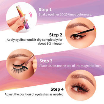 ISEEN Magnetic Eyelashes 3D Mink Eyelashes Magnetic Eyeliner Tweezers Set Natural False Lashes Extension Makeup Faux Cils