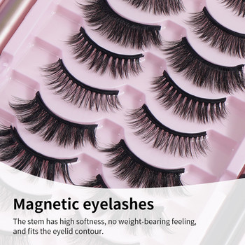 3/10 Pairs Magnetic Eyelashes Ψεύτικες βλεφαρίδες τσιμπιδάκι μακιγιάζ σετ επαναλαμβανόμενης χρήσης αδιάβροχο υγρό φυσικό βιζόν βλεφαρίδες