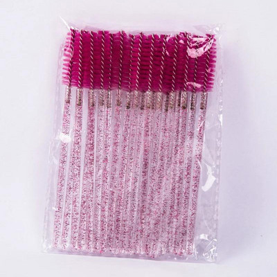 Labas kvalitātes vienreizlietojamie 50/5 gab./iepakojumā Crystal Eyelash Makeup Brush Diamond Handle Skropstu nūjiņas Skropstu pieaudzēšanas grima instrumenti