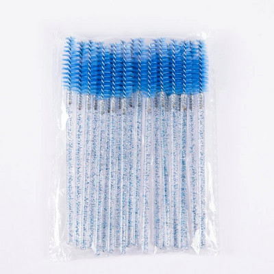 Labas kvalitātes vienreizlietojamie 50/5 gab./iepakojumā Crystal Eyelash Makeup Brush Diamond Handle Skropstu nūjiņas Skropstu pieaudzēšanas grima instrumenti