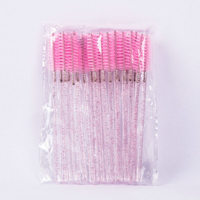 Labas kvalitātes vienreizlietojamie 50/5 gab./iepakojumā Crystal Eyelash Makeup Brush Diamond Handle Skropstu nūjiņas Skropstu pieaudzēšanas grima instrumenti