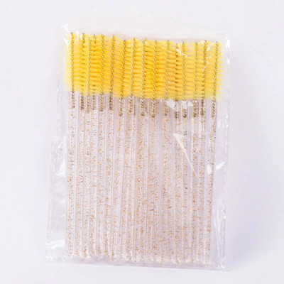 Labas kvalitātes vienreizlietojamie 50/5 gab./iepakojumā Crystal Eyelash Makeup Brush Diamond Handle Skropstu nūjiņas Skropstu pieaudzēšanas grima instrumenti