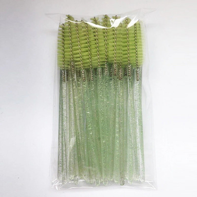 Labas kvalitātes vienreizlietojamie 50/5 gab./iepakojumā Crystal Eyelash Makeup Brush Diamond Handle Skropstu nūjiņas Skropstu pieaudzēšanas grima instrumenti