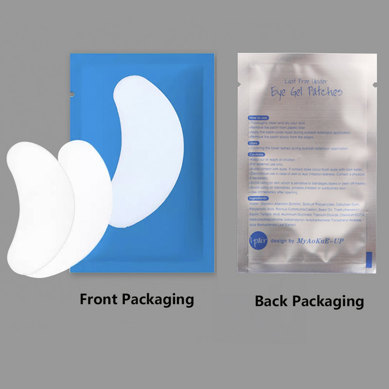 50/100 de perechi Plasture pentru extensie de gene Plasturi cu hidrogel Plasturi de sub ochi Tampoane de gel pentru gene Plasturi de sub ochi Plasture pentru gene