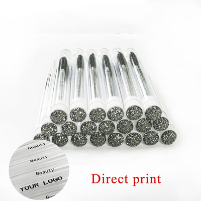 50/100 buc. Tuburi de perie pentru gene personalizate Logo personalizat Cap de găurit trandafir Tub de perie pentru sprâncene reutilizabil Aplicator de extensie de gene