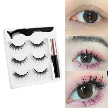 Magnetic Lashes 3D Mink Eyelashes Χονδρική πώληση ψεύτικες βλεφαρίδες Magnetic eyeliner με σετ τσιμπιδάκι Beauty Faux Cils Eye Makeup Tool