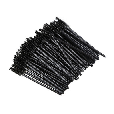 50 buc Perii de machiaj Tufe de gene de unică folosință din nailon Seturi și seturi de perii pentru gene din plastic Perie de pieptene pentru gene pentru gene