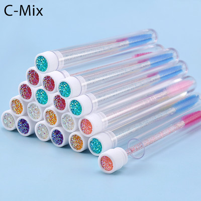 Perie de unică folosință pentru sprâncene Design tub separat pentru extensie de gene Stick Perie aplicatoare pentru baghete de rimel pentru colorarea sprâncenelor