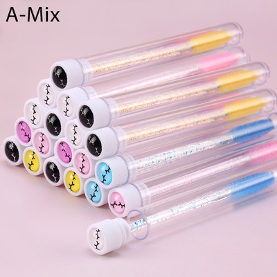 Perie de unică folosință pentru sprâncene Design tub separat pentru extensie de gene Stick Perie aplicatoare pentru baghete de rimel pentru colorarea sprâncenelor