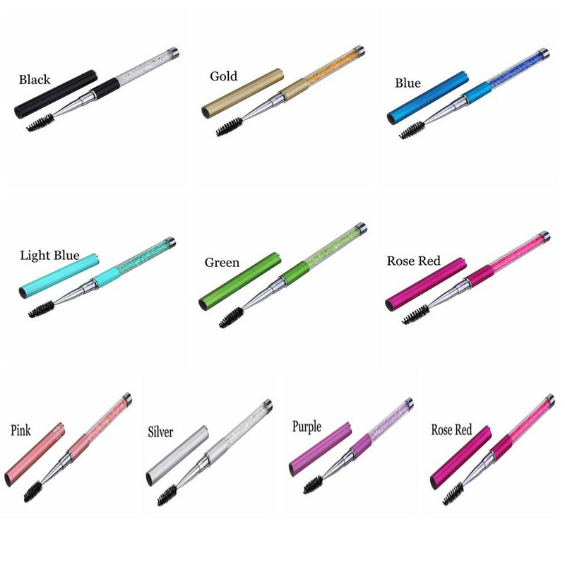 Extensie mâner cu strasuri Instrumente de altoire pentru ondularea genelor Pieptene pentru sprâncene Perii pentru gene Aplicator de rimel Baghete în spirală