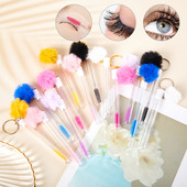 1 perie tub pentru gene cu bile de păr, baghetă de rimel, pentru extensia genelor, instrument de machiaj transparent pentru micro pieptene