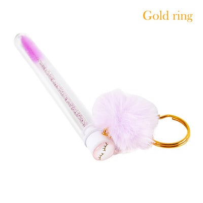 1 perie tub pentru gene cu bile de păr, baghetă de rimel, pentru extensia genelor, instrument de machiaj transparent pentru micro pieptene