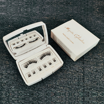 1 чифт 3D магнитни фалшиви мигли Индивидуални ръчно изработени естествени фалшиви мигли с комплект пинсети Грим Очи Удължаване на мигли Подарък