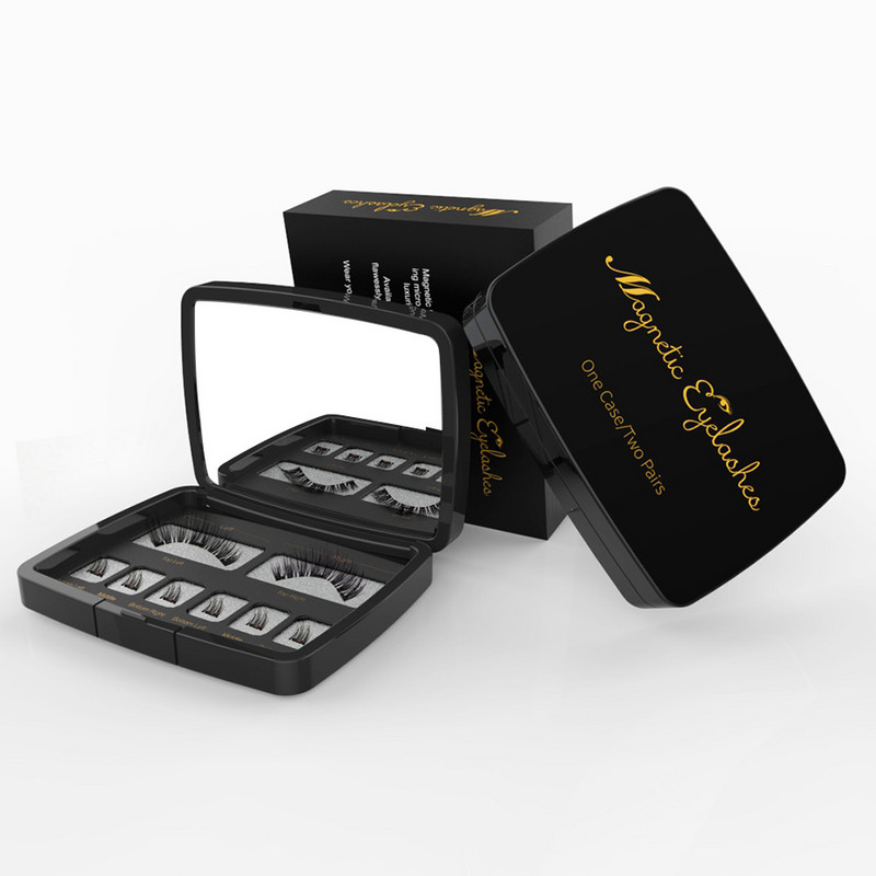 1 ζεύγος 3D μαγνητικές ψεύτικες βλεφαρίδες Ατομικές χειροποίητες φυσικές ψεύτικες βλεφαρίδες με τσιμπιδάκι σετ μακιγιάζ Eyes Extension Lashes Δώρο