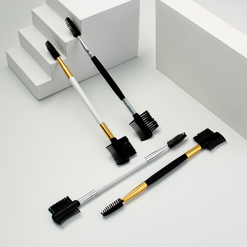 1vnt Naujas dvigubos galvos antakių šukos antakių šepetėlis akių daugiafunkcis makiažas blakstienų priežiūros Ylon pluošto antakių šepetėlis Maquiagem