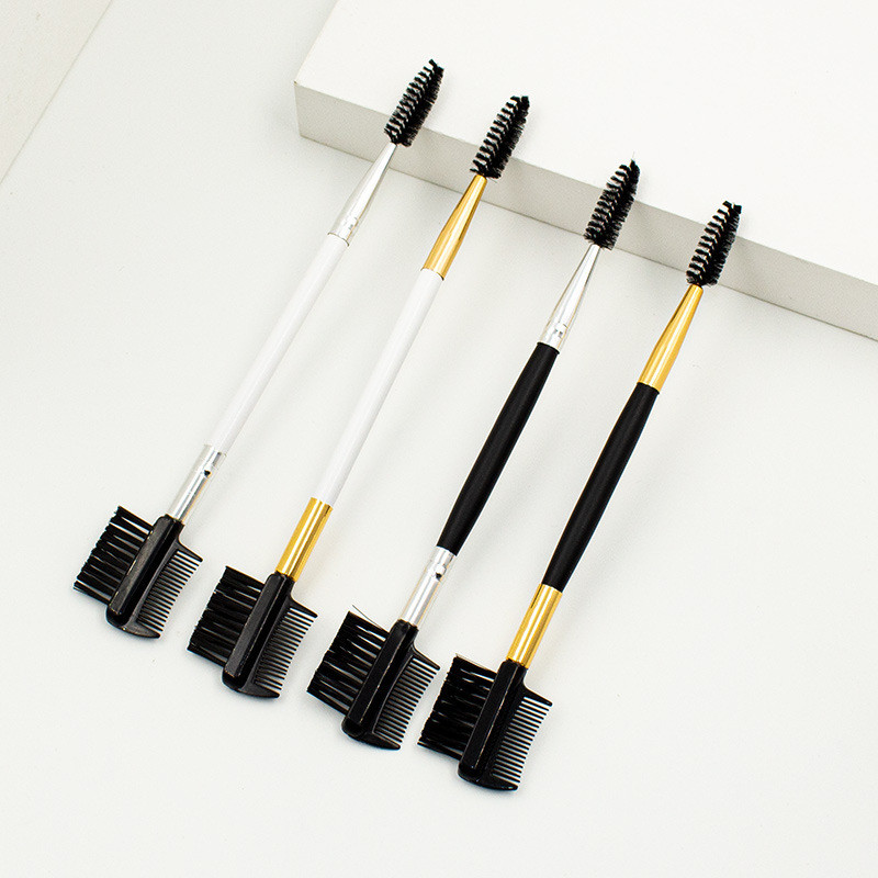 1vnt Naujas dvigubos galvos antakių šukos antakių šepetėlis akių daugiafunkcis makiažas blakstienų priežiūros Ylon pluošto antakių šepetėlis Maquiagem