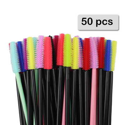 50 buc Baghete de rimel din cristal din silicon Aplicator Perii de gene diamant de unică folosință Pieptene pentru femei Instrumente pentru perie de machiaj pentru frumusețe