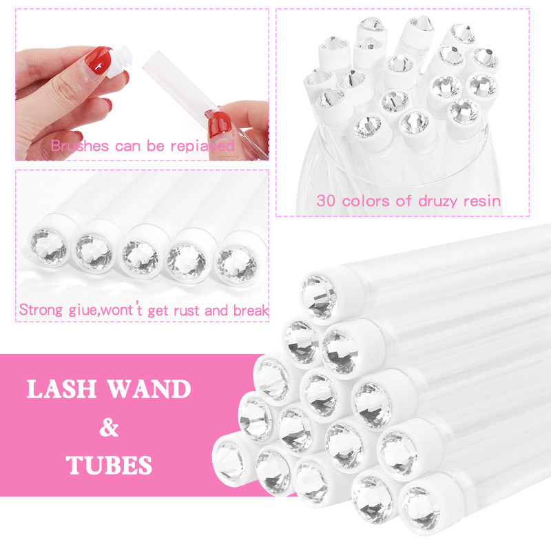 50/100/200 buc Perii pentru rimel pentru gene Baghete rezistente la praf Tub pentru perie pentru sprâncene Aplicator de machiaj înlocuibil Reutilizabil