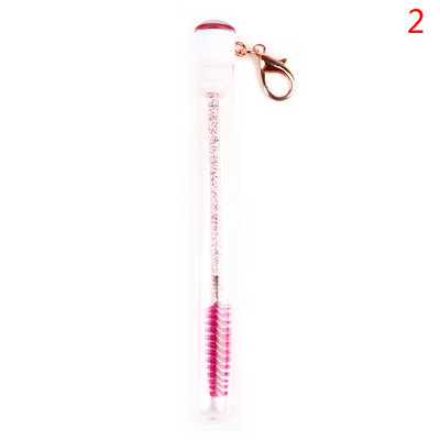 Tub de perie pentru gene 1 buc, cu lanț de aur, baghetă de rimel cu sclipici pentru extensia genelor, container transparent cu micro pieptene